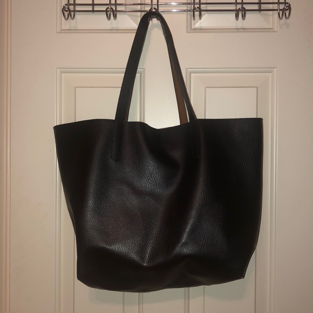 Black faux leather purse
